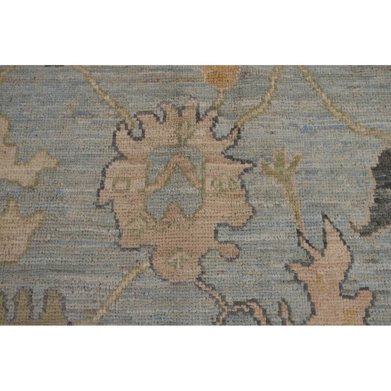 Vegetable Dye Oushak Area Rug Hand-Knotted Turkish Wool Carpet - 8'0"x 9'11"
