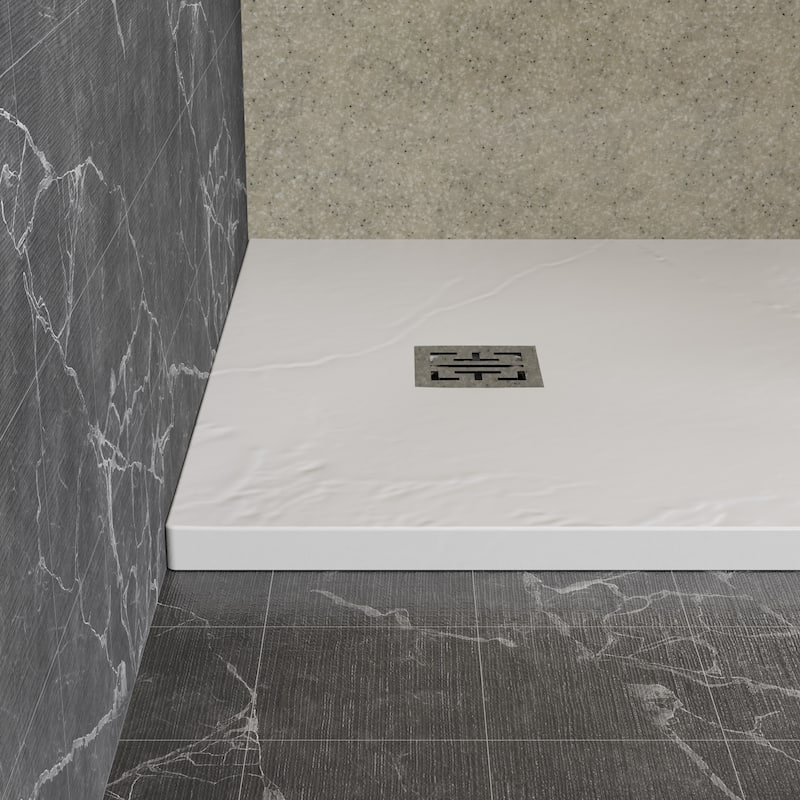 32"x48" ABS Shower Base with Drain Kit and Stainless Steel Cover