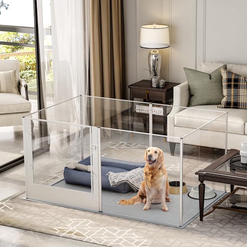 Acrylic Dog Playpen Fence Exercise Play Pen for Cats, Puppies, Rabbits