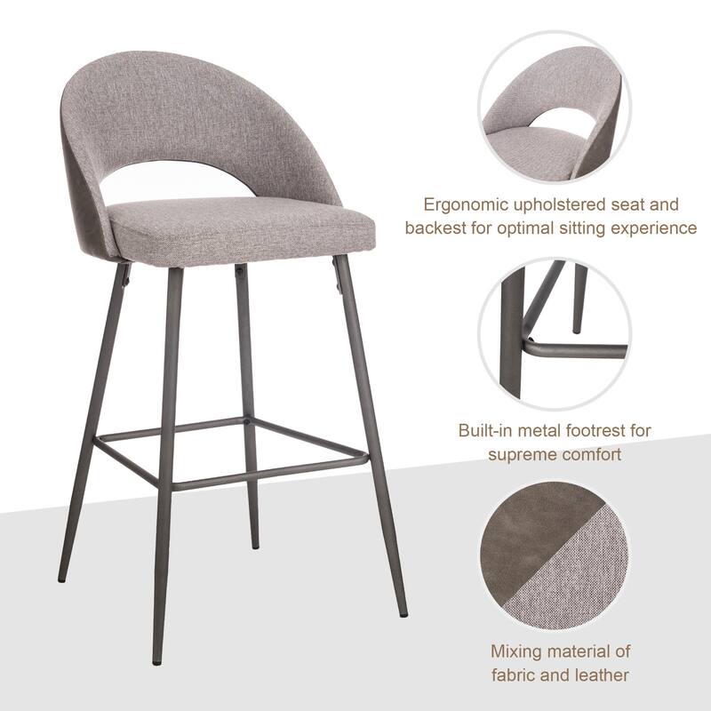Glitzhome Set of 2 41"H Modern Tapered Leg Counter or High Bar Stools