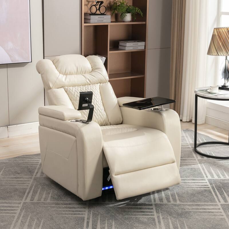 270 Degree Swivel PU Leather Power Recliner Individual Seat