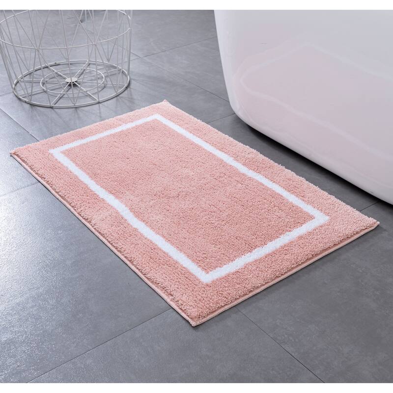 Anti Slip Bath Mat 21x 34 Soft Microfibre Polyester, Highly Absorbent, Machine Washable Bathroom Rug.