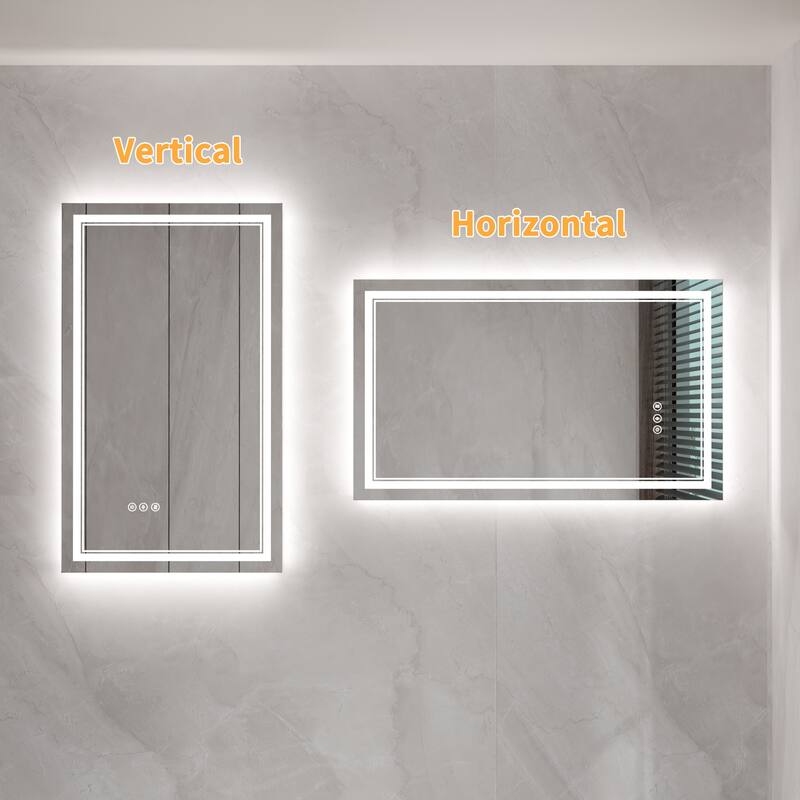 Modland Small Size LED Bathroom Mirror Back & Front Lighted Anti-Fog