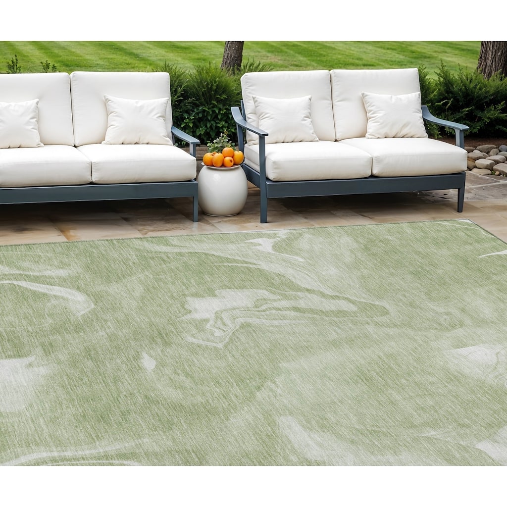HomeRoots Abstract Transitional Rectangle Outdoor Rug
