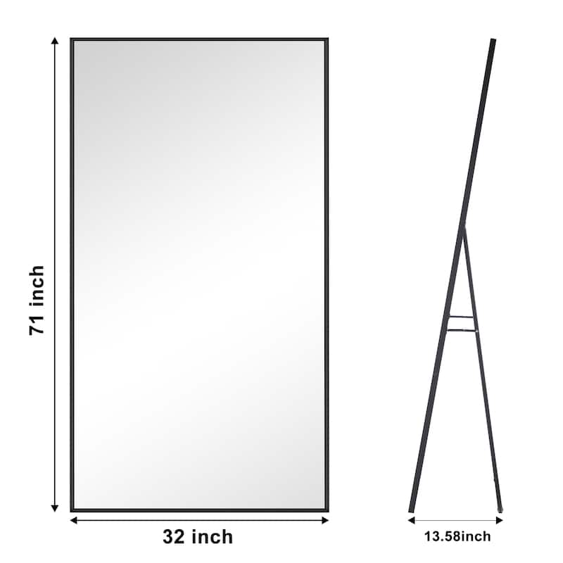 Rectangle Full Length Metal Floor Mirror Wall Mounted Mirror