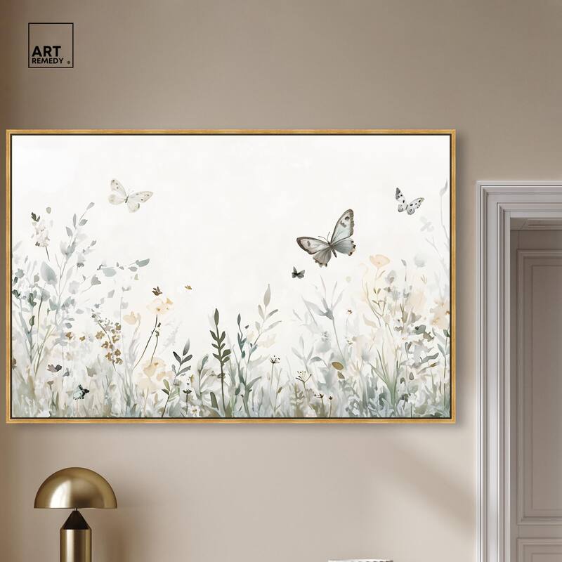 Butterfly Field Canvas by Art Remedy