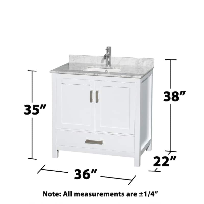Wyndham Collection Sheffield 36" Freestanding Vanity Set with Hardwood