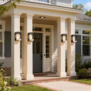 4 Pack Solar Rectangle Frame Integrated LED Sensor Outdoor Wall Light