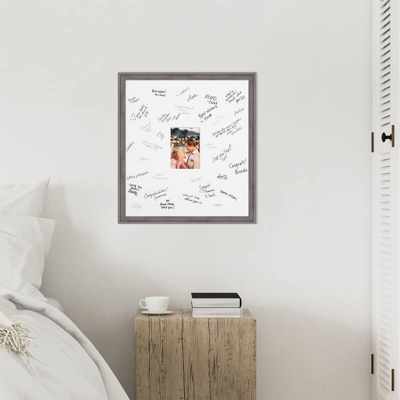 Florence Signature Mat Picture Frame - Autograph Photo Frame Guest Book Alternative for Weddings, Graduations, or Retirement