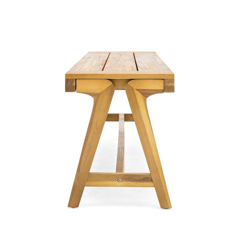 Lumina Outdoor Contemporary Acacia Wood Dining Benches (Set of 2) by Christopher Knight Home