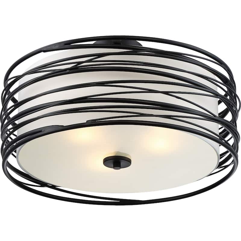 Quoizel Spiral Mystic Black 3-light Semi-flush Mount