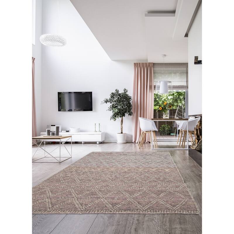 ECARPETGALLERY Braid weave Sienna Grey Wool Rug - 5'2 x 8'0