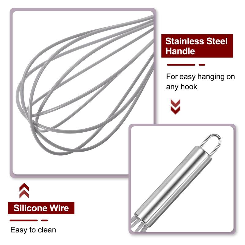 5Pcs Silicone Whisk Kitchen Whisk Wire Whisks Beater