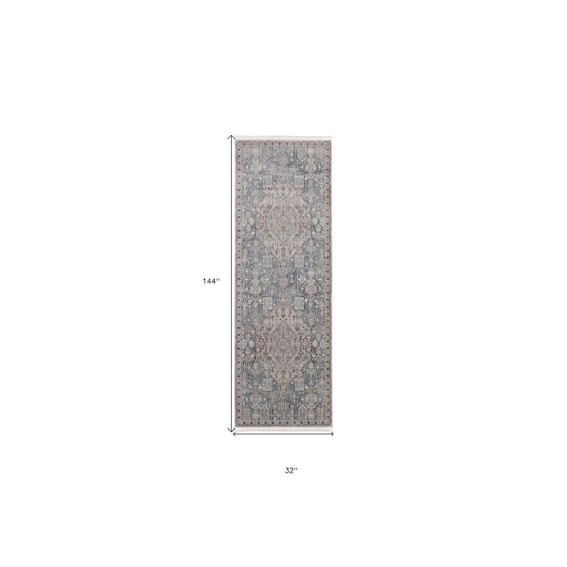 Wekuy Power Loomed Floral Stain Resistant Area Rug By HomeRoots - 12' Runner