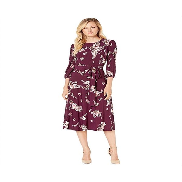 strapless open back dress Purple Puff Sleeve Zola Midi Dress