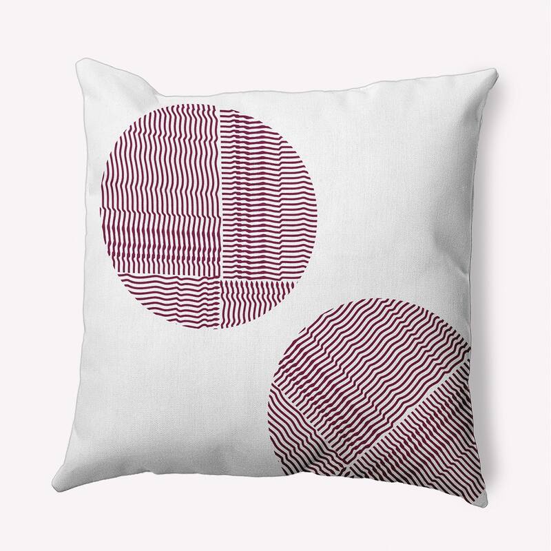 Circles Polyester Indoor Pillow - Maroon Red - 26" x 26"