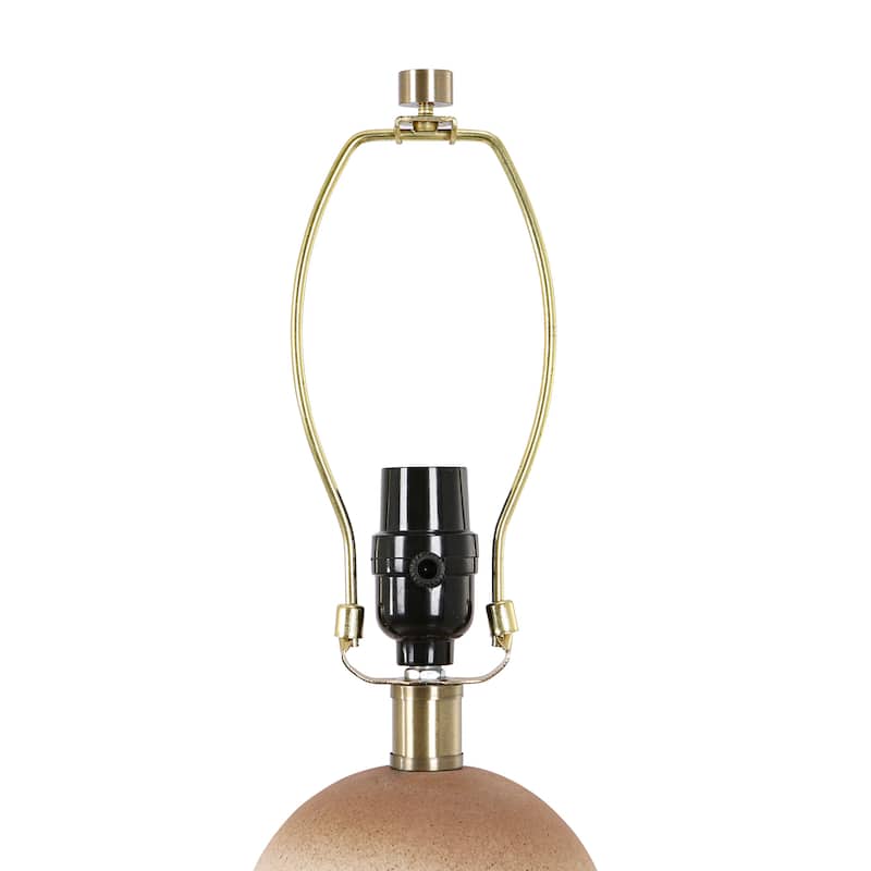 26" Painted Ceramic Accent Table Lamp with Drum Linen Shade
