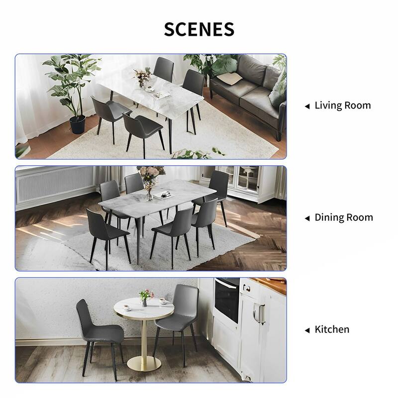4PCS Faux Leather Metal Frame Dining Chairs