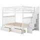 preview thumbnail 16 of 17, Full over Full Bunk Bed with 2-Drawers, Storage Shelves, High Guardrail and Inclined Handrails for Safety and Convenience, Grey