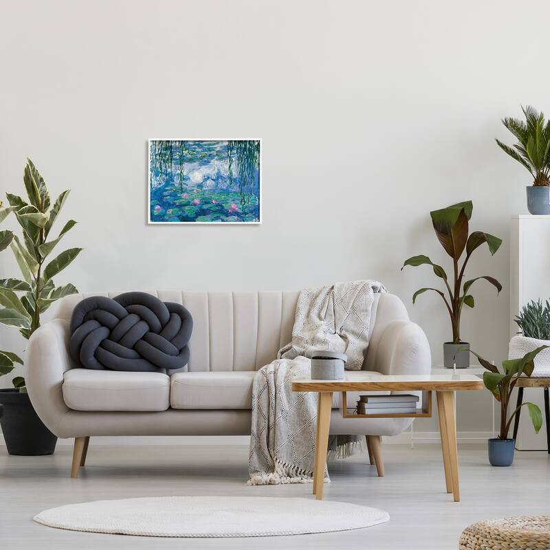 Stupell Classic Water Lilies Painting Monet Pond Detail Framed Giclee Texturized Art by Claude Monet
