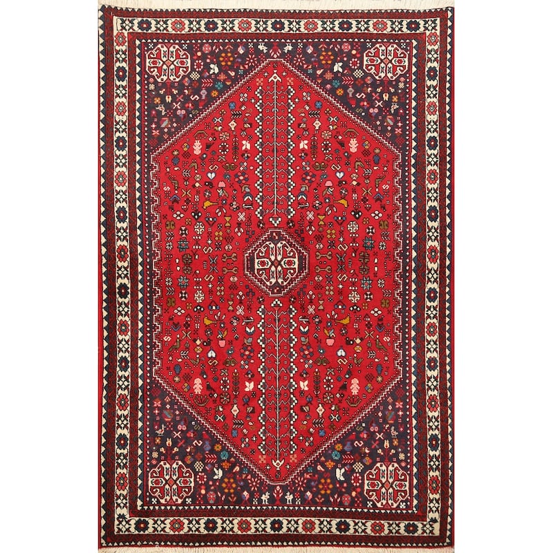 Tribal Vegetable Dye Abadeh Nafar Persian Area Rug Wool Hand-knotted - 3'5" x 5'3"