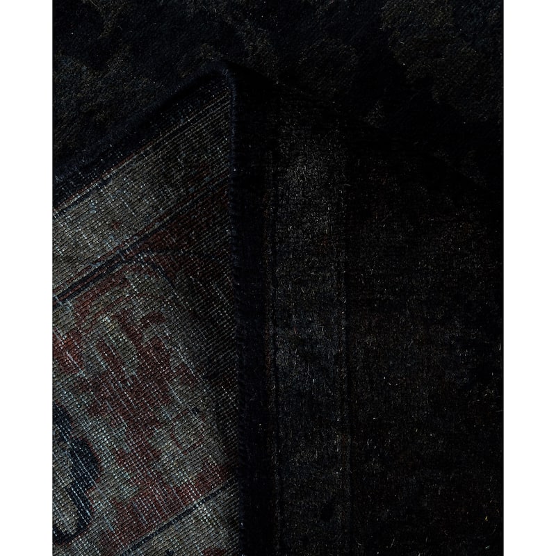 Overdyed One-of-a-Kind Hand-Knotted Area Rug - Black - 4' 2" x 6' 4"