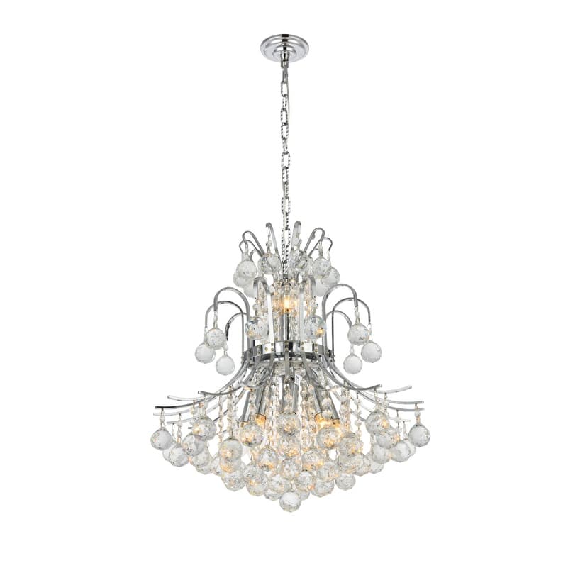Elegant Lighting Chrome 19-inch Royal-cut Crystal Clear Hanging 10-light Chandelier