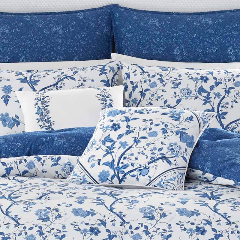 Laura Ashley Elise Blue Cotton Duvet Cover Set