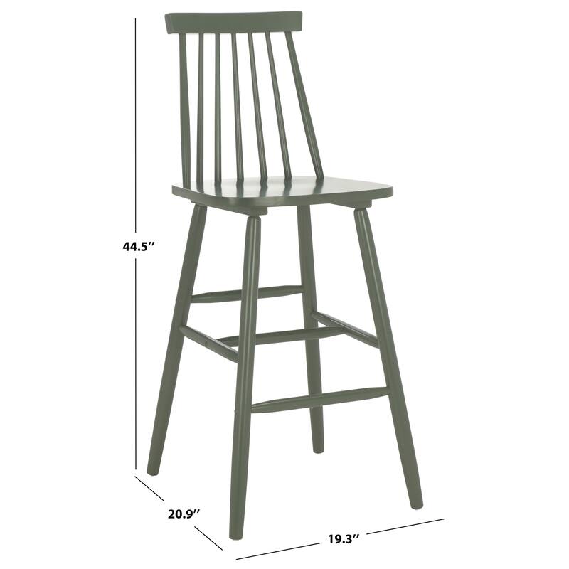 SAFAVIEH Zillah 24-inch Spindle Farmhouse Counter Stool (Set of 2) - 17.7" x 20.5" x 39.1" - 18"W x 21"D x 39"H