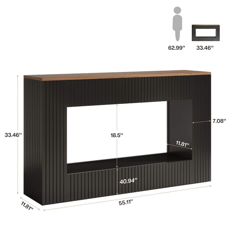 Modern Console Table, 55-Inch Wood Entryway Table with Storage