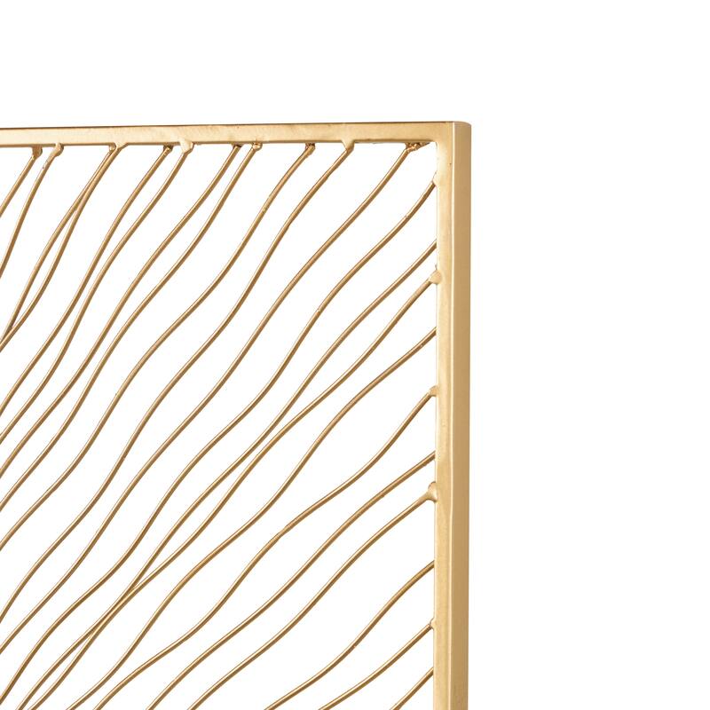 Gold Metal Coiled Ribbon Sunburst Home Wall Decor (Set of 2)