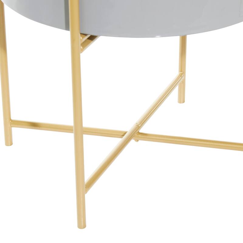 Iron Contemporary Planter (Set of 2) - S/2 12", 16"H