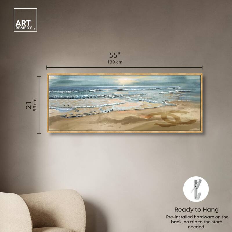 Relaxing Time at Beach Panoramic Canvas by Art Remedy