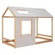 preview thumbnail 7 of 7, Enchanting Twin Size House Platform Bed with Roof Detail - Ideal for Kids