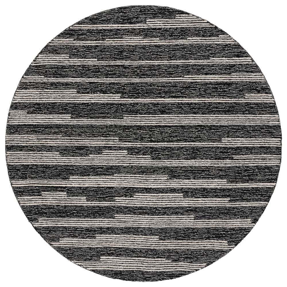 SAFAVIEH Handmade Ebony Mahnaz Modern Striped Wool Rug