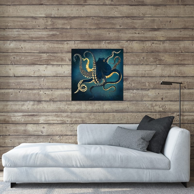 Metallic Octopus Iv Print On Acrylic Glass by SpaceFrog Designs