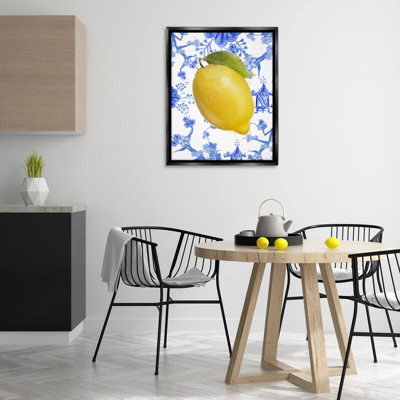 Stupell Lemon Over Chinoiserie Framed Floater Canvas Wall Art Design By Matthew Piotrowicz
