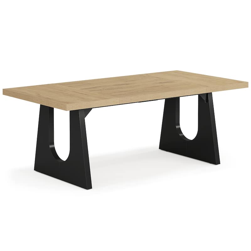 Large Dining Table Wood Oak Rectangular Farmhouse Center Kitchen