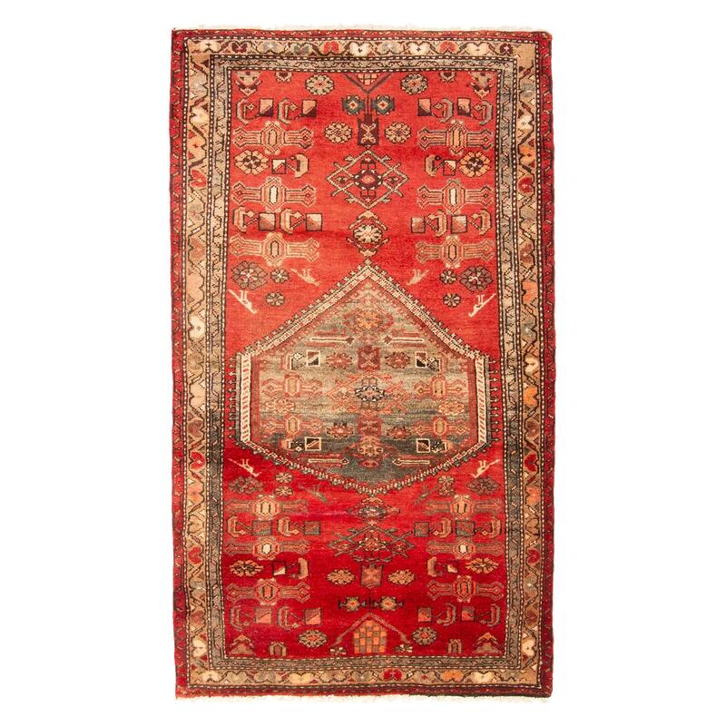 ECARPETGALLERY Hand-knotted Andelz Red Wool Rug - 3'5 x 6'0