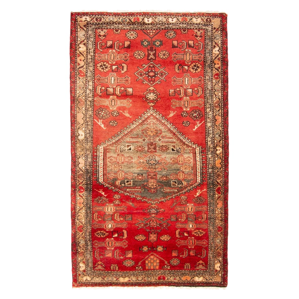 ECARPETGALLERY Hand-knotted Andelz Red Wool Rug - 3'5 x 6'0