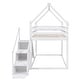 preview thumbnail 8 of 13, Artsy Functional Design Twin over Twin House Loft or Bunk Bed with Slide and Storage Staircase, Sturdy Construction, White