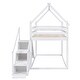 preview thumbnail 23 of 21, Wood Twin over Twin Bed House Roof Frame Loft Bunk Bed with Slide and Storage Staircase 2-in-1 Frame House-shaped Bed Frame