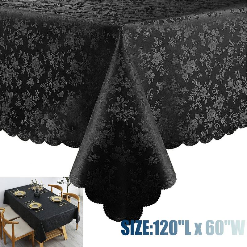 Waterproof Wipeable Vinyl Tablecloth,Rectangle Heavy Duty Table Cloth,120"L x 60"W