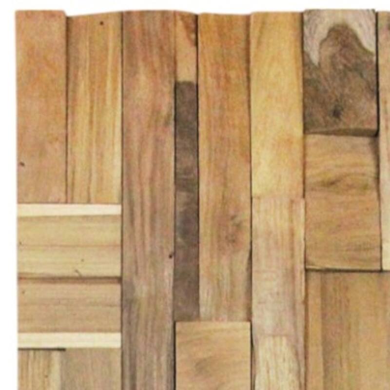 HomeRoots Brown 3D Embossed Abstract Teak Reclaimed Wood Decorative Wall Panels - 47.75' X '11.75' X '1.13