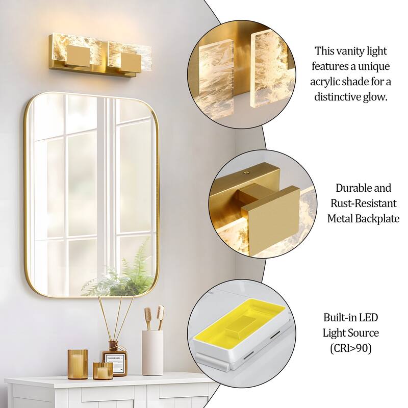 Modern Bathroom Vanity Light LED Dimmable Wall Sconce with UL Certified - 16 inches and above