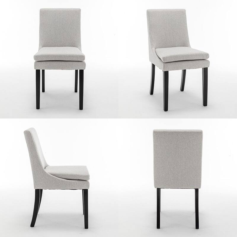 Modern Armless Padded Dining Chairs, Set of 2, with Solid Wood Legs, Suitable for Kitchen, Dining Room
