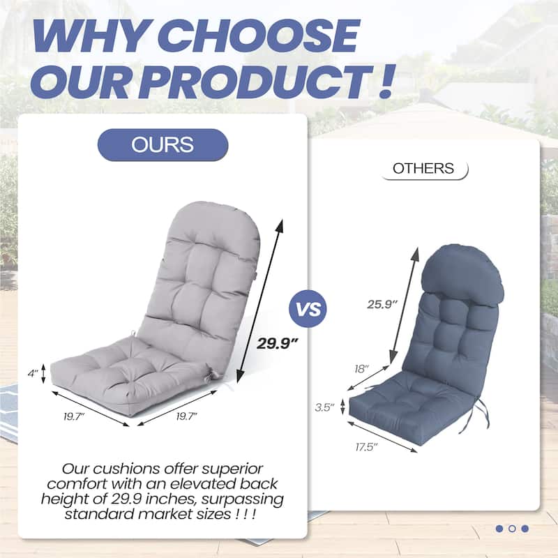 Outdoor Adirondack Chair Cushion Thickened Patio Chair Pad Lounge Rocking Chair Cushion