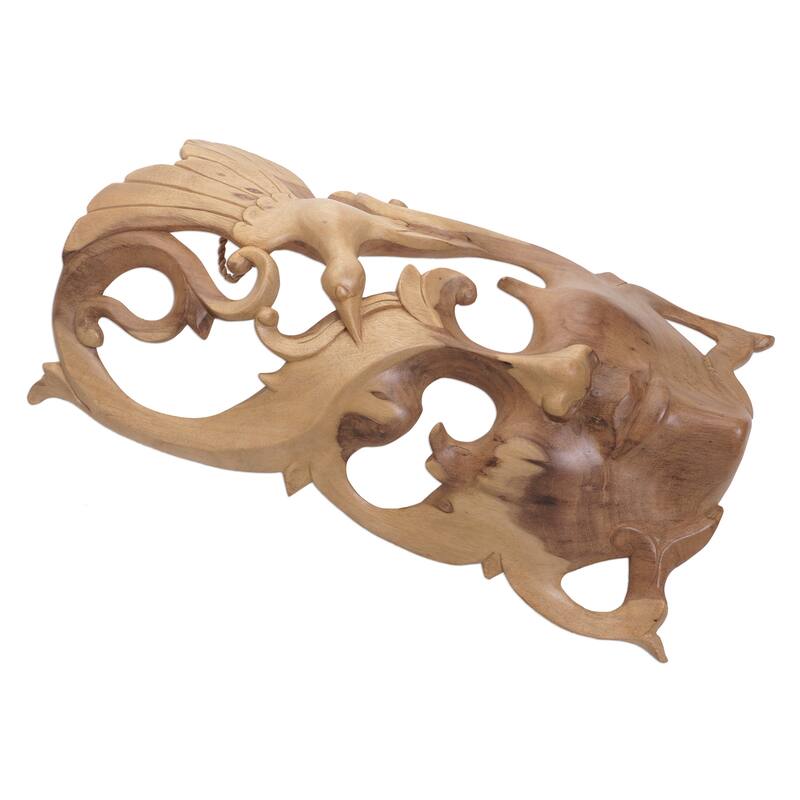 Novica Handmade Nature Soaring Wood Wall Mask