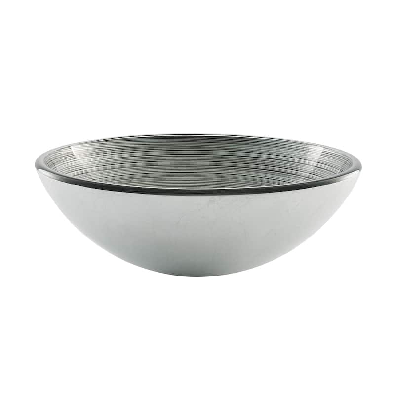 Vincennes 16.5 Glass Vessel Sink With Faucet, Smoky Grey - 16.55" x 16.55" 5.7"