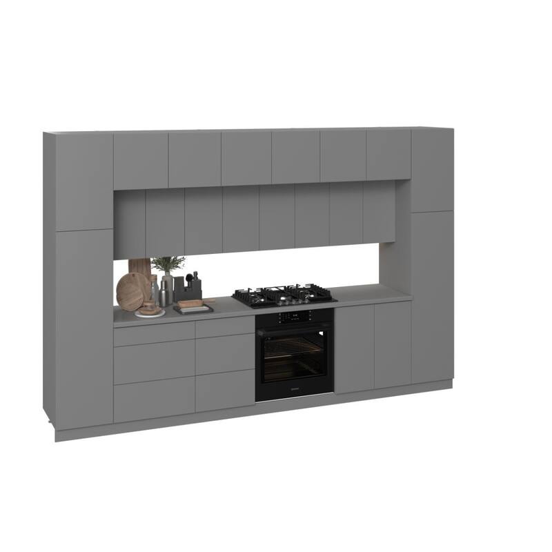 Kitchen Luxe Collection Gray & Black Color Base Size 12Ft Wide - 143x24 - Silver